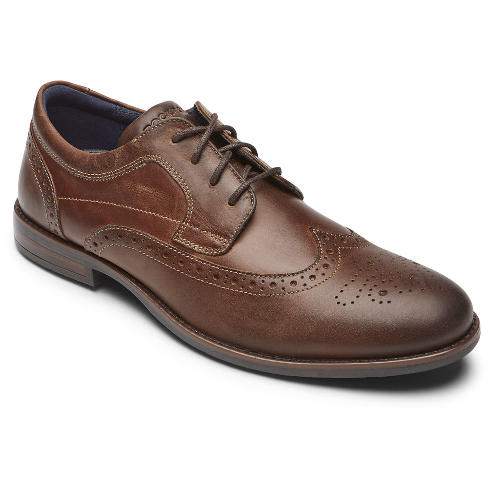 Rockport Mens Lace Up Brown - Dustyn Wingtip - UK 275-SIOGMW